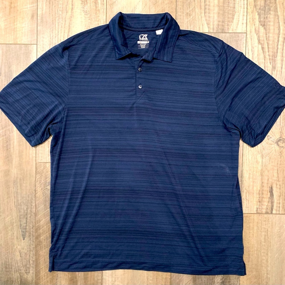 Cutter & Buck Men’s Navy Blue XL Polo Shirt Moisture Wicking Stretch